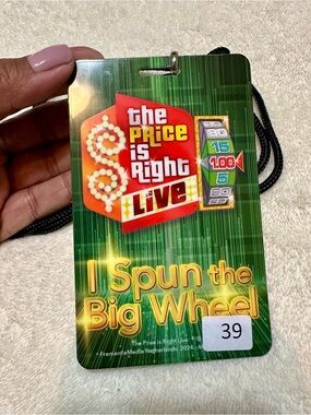 The Price Is Right Live Tour VIP Pass Lanyard Badge I Spun The Big Wheel Merch